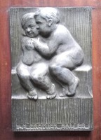 Bánszky Sándor (1888-1918): Az első csók, dombormű, relief (1917)