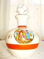 Art Nouveau porcelain bottle decorated with antique life / perfume /