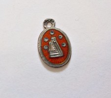 Miniatűr zománc ezüst medál, biléta vallási