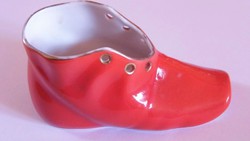 Antik Herendi "piros "cipő ,jelzett