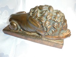 Bronzírozott öntött vas oroszlán szobor