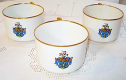 3 antique hand-painted hüttl tea cups (1900-1910)