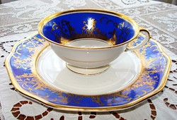 Porcelán reggeliző tányér és csésze