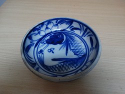 Antik kinai 19 századi kék-fehér mázas tál .