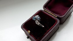 Arany zafír és gyémánt gyűrű 585 (14 K)