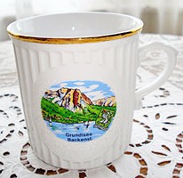 Tájképpel díszített, osztrák Bohemia porcelán bögre