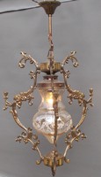 Neobarokk chippendale stílusú réz mennyezeti lámpa