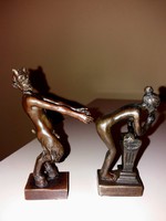 Erotikus miniatűr bronz szobor