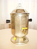 Art-deco szamovár, teafőző, vizforraló ( üveg tetejű, bakelitfüles, csont csapos ) 