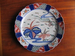 Antik, imari porcelán tál (34 cm)