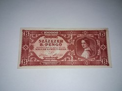 Százezer B.-Pengő 1946-os hajtatlan szép állapotú   bankjegy !! 