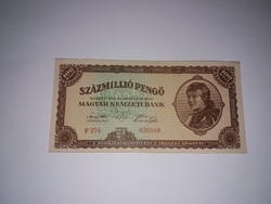 Százmillió Pengő  1946-os ,Hajtatlan A-UNC  bankjegy !! 