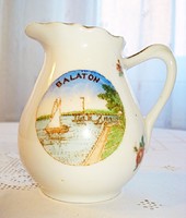 Hüttl tejszínes kancsó Balaton dekorral  /1900-1910 /
