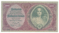 5000 korona 1922 Osztrák-Magyar Bank aUNC