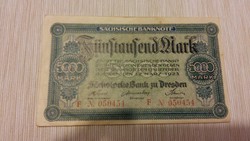 Németország 5000 Mark 1923 Dresden,  Gyűjteményi darab! 
