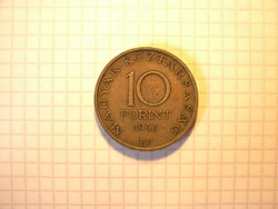 Patinás, szép ezüst 10 Forint 1948 !! 