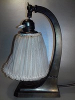Antik szecessziós gyöngyös asztali lámpa 