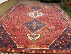 Antik hatalmas perzsa shiraz szőnyeg 309x219 cm
