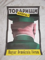 Eredeti rendszerváltó plakát továrisi konyec 1990