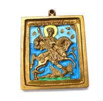 Orosz ortodox bronz ikon,Szent György.