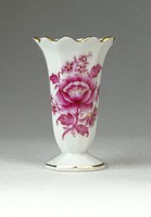 0Q594 Lila virágmintás Herendi porcelán ibolyaváza