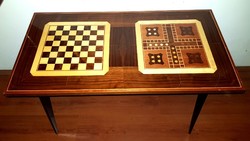 Retro Intarziás sakk asztal játék asztal