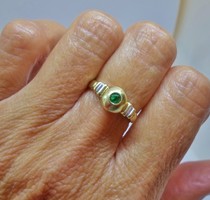 Szépséges antik valódi tiszta smaragd 14kt aranygyűrű