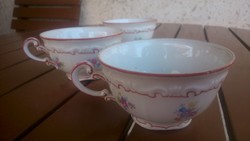 Zsolnay barokk teás csészék, 3 db