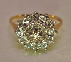 Szépséges  art deco 0,16ct brill aranygyűrű 
