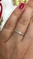 Fehérarany gyémánt Köves arany gyűrű 17mm átmérő