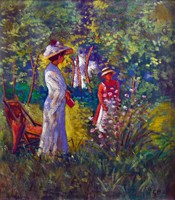 GÁLL FERENC (1912-1987) festmény, Nagybánya, 61 x 55 cm, jjl. GF.