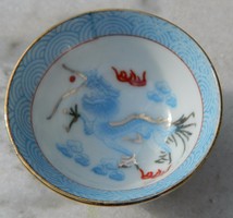 Sárkány motívumos  kínai tálka, miniatúra