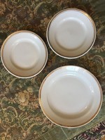 Antik Zsolnay arany szegélyes tányérok 3 db