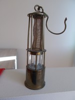 Sárgaréz dísztárgy bányász Davy lámpa  12 cm