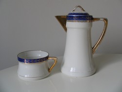 Antik, art deco teáskanna csészéjével