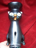 Retro craftsman candle holder black cat