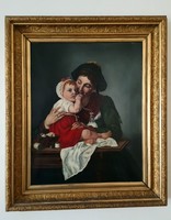 19. sz. Európai festő: Anya gyermekével