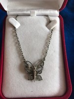 Antik ezüst pillangó-lepke kolié nyakék