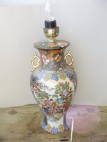 Antik dúsan aranyozott váza alakú kínai porcelán lámpa,gyönyörű szófestő jelenettel