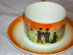 Zsolnay gésa teás csésze tányérral