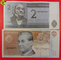 Észt 2-5 korona 1992-94 NSZ