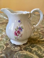 Barokk Zsolnay ritka virág mintájú tej kiöntő teás készlethez