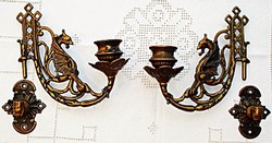 Griffes copper piano or pair of wall sconces