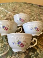 4 db Barokk Zsolnay ritka virágos teás csésze