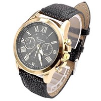 Geneva platinum, fashion unisex analog quartz watch