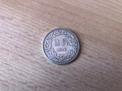 1916 ezüst svájci 2 frank 10 gramm 0,835 ritka
