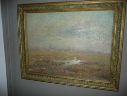 Klimó István (1883-1961) Nagy méretű szignált antik olaj-vászon festmény szép keretben eladó