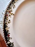 Kézzel festett Zsolnay "Sissy" porcelán süteményes tál 30 cm, vitrin állapotban