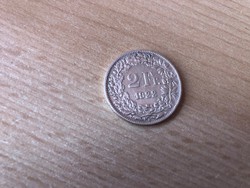 1922 ezüst svájci 2 frank 10 gramm 0,835
