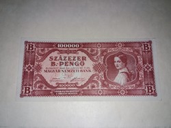 Százezer B.-Pengő 1946-os, Nagyon szép ropogós  bankjegy !! 